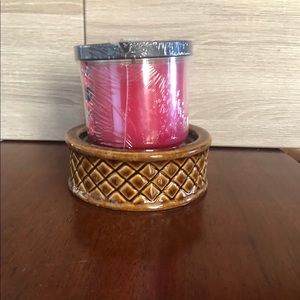 Amber Colored Candle Pedestal